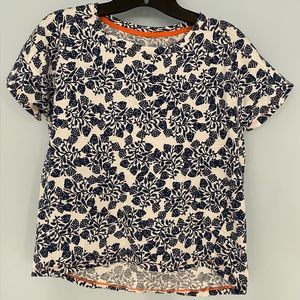 Uniqlo Women Floral Printed Short Sleeve Crew neck T-Shirt Tee Top White…